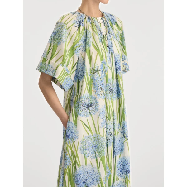 Oscar de la Renta Allium Cotton Poplin Caftan - Oscar de la Renta Dresses - American Couture - Shop at Coveti