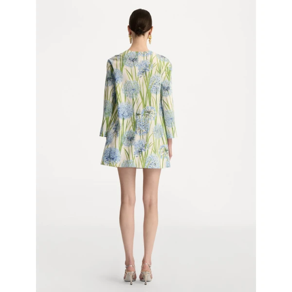 Oscar de la Renta Allium Cotton Poplin Long Sleeve Shift Dress - Oscar de la Renta Dresses - American Couture - Shop at Coveti