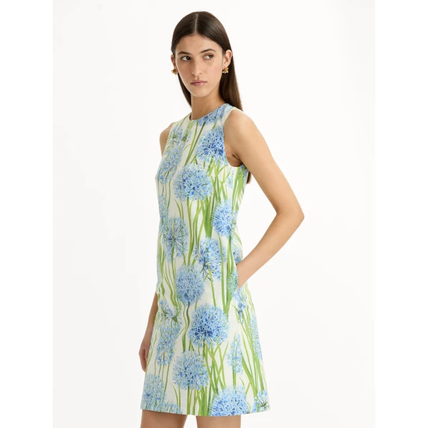 Oscar de la Renta Allium Cotton Poplin Sleeveless Shift Dress - Oscar de la Renta Dresses - American Couture - Shop at Coveti