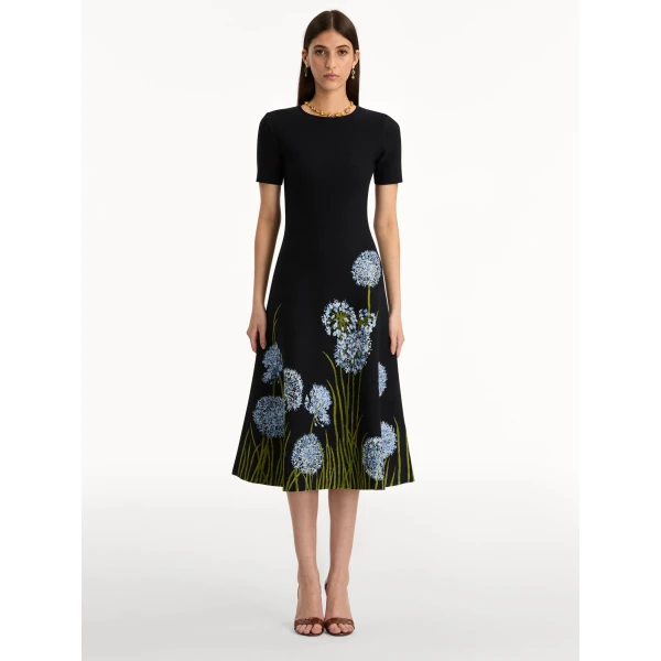 Oscar de la Renta Allium Jacquard Knit Dress - Oscar de la Renta Dresses - American Couture - Shop at Coveti