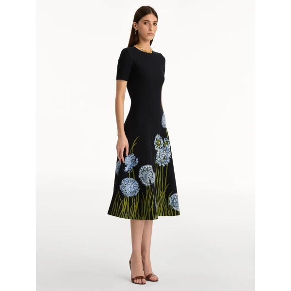 Oscar de la Renta Allium Jacquard Knit Dress - Oscar de la Renta Dresses - American Couture - Shop at Coveti