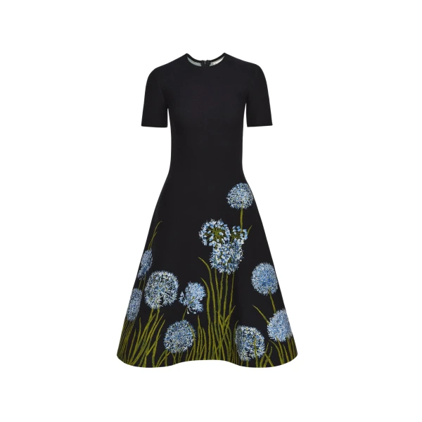 Oscar de la Renta Allium Jacquard Knit Dress - Oscar de la Renta Dresses - American Couture - Shop at Coveti