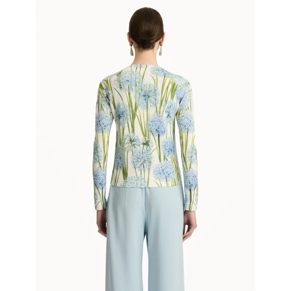 Oscar de la Renta Allium Printed Cardigan - Oscar de la Renta Knitwear - American Couture - Shop at Coveti