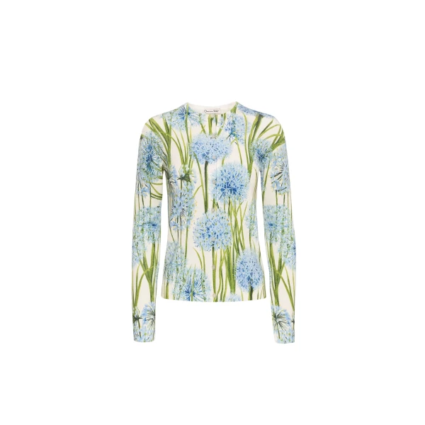 Oscar de la Renta Allium Printed Cardigan - Oscar de la Renta Knitwear - American Couture - Shop at Coveti