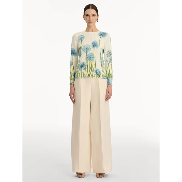 Oscar de la Renta Allium Printed Pullover - Oscar de la Renta Knitwear - American Couture - Shop at Coveti