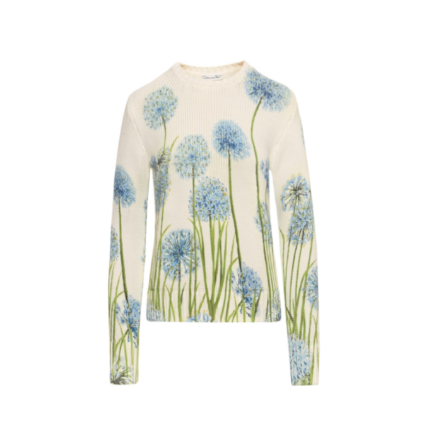 Oscar de la Renta Allium Printed Pullover - Oscar de la Renta Knitwear - American Couture - Shop at Coveti