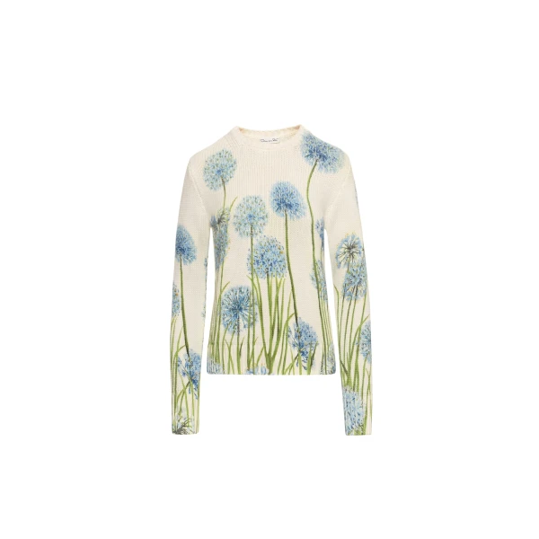 Oscar de la Renta Allium Printed Pullover - Oscar de la Renta Knitwear - American Couture - Shop at Coveti