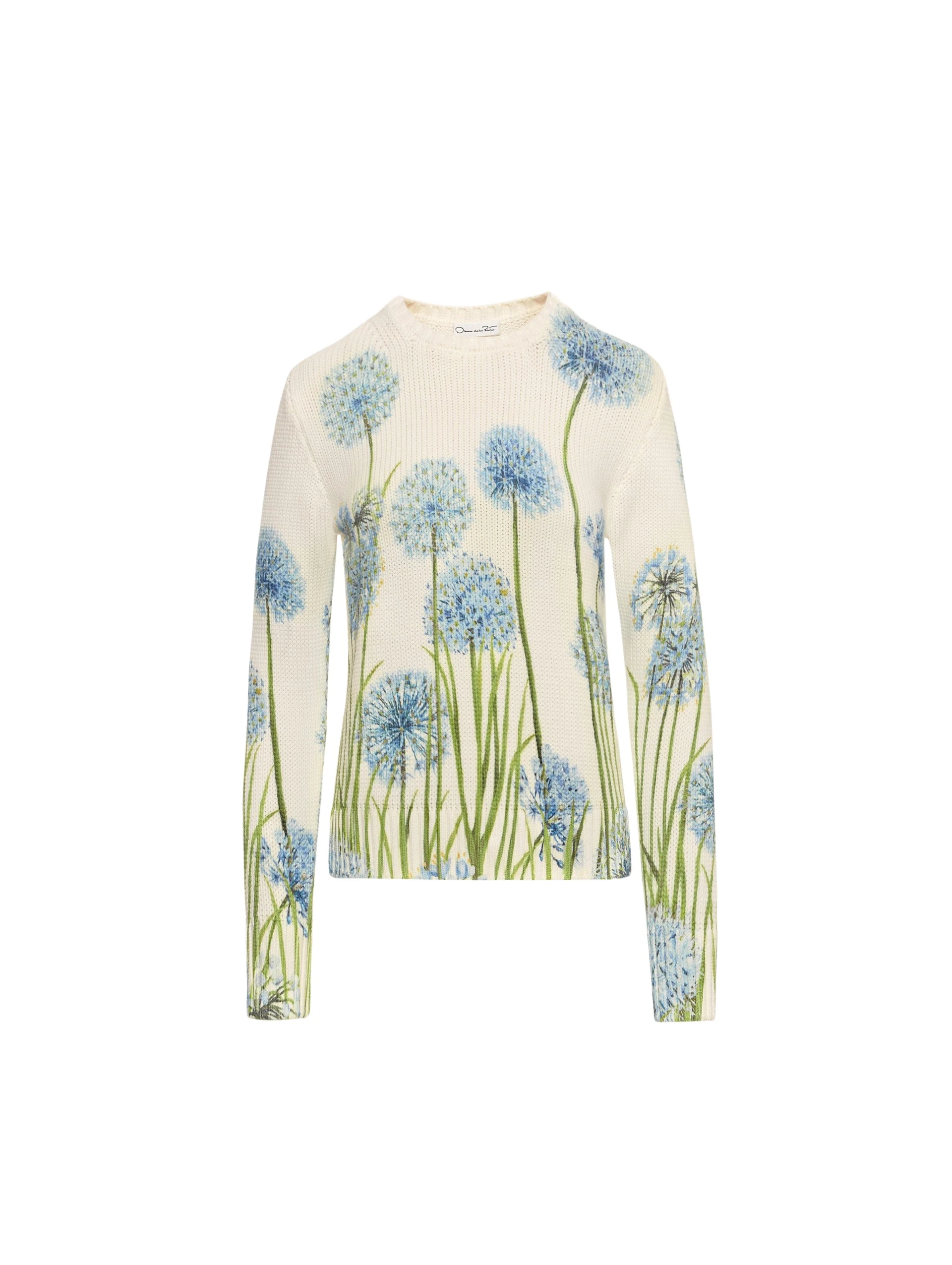Allium-Printed-Pullover-Oscar-de-la-Renta-Knitwear97249_nobg Oscar de la Renta Allium Printed Pullover - Oscar de la Renta Knitwear - American Couture - Shop at Coveti