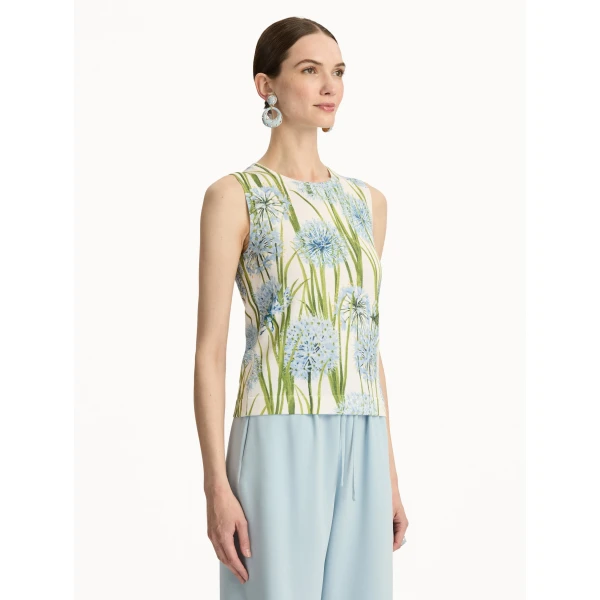 Oscar de la Renta Allium Printed Tank - Oscar de la Renta Tops - American Couture - Shop at Coveti