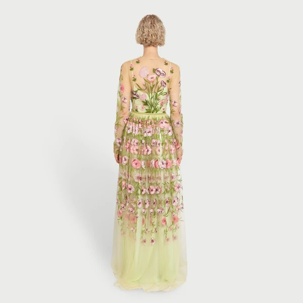 Giambattista Valli Anemones Embroidered Long Tulle Dress - Giambattista Valli Dresses - Romantic Couture - Shop at Coveti