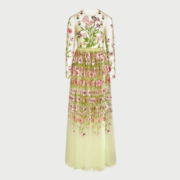 Giambattista Valli Anemones Embroidered Long Tulle Dress - Giambattista Valli Dresses - Romantic Couture - Shop at Coveti