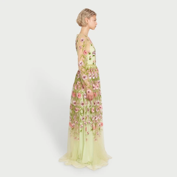 Giambattista Valli Anemones Embroidered Long Tulle Dress - Giambattista Valli Dresses - Romantic Couture - Shop at Coveti