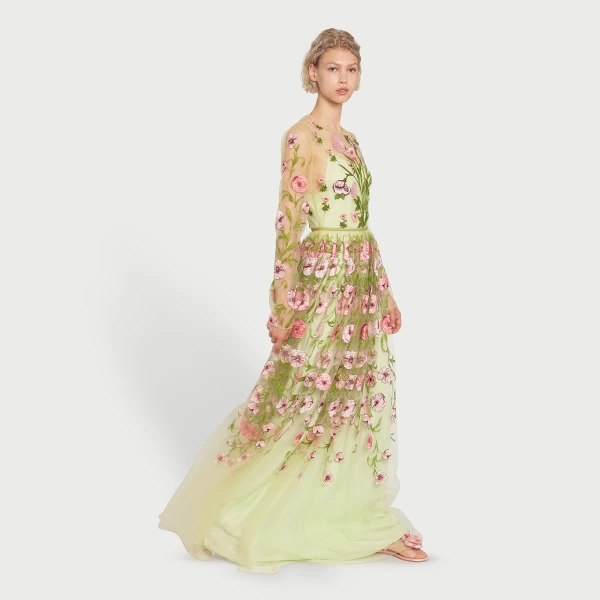 Giambattista Valli Anemones Embroidered Long Tulle Dress - Giambattista Valli Dresses - Romantic Couture - Shop at Coveti