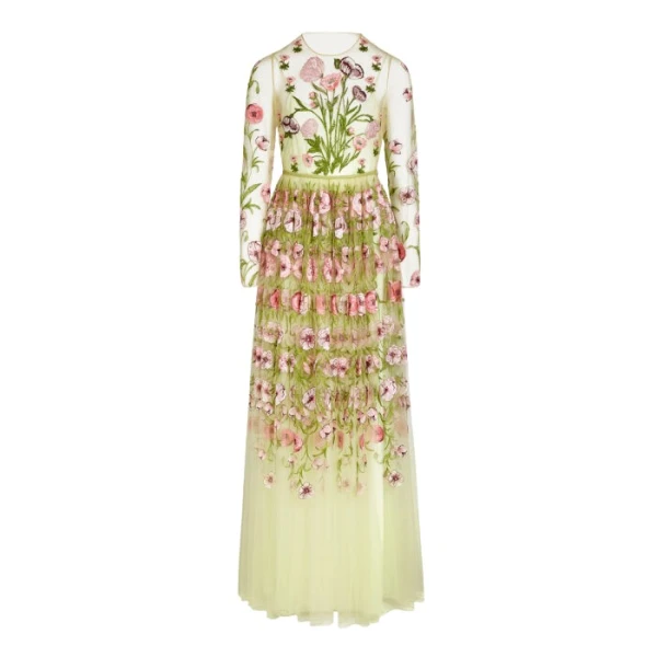 Giambattista Valli Anemones Embroidered Long Tulle Dress - Giambattista Valli Dresses - Romantic Couture - Shop at Coveti