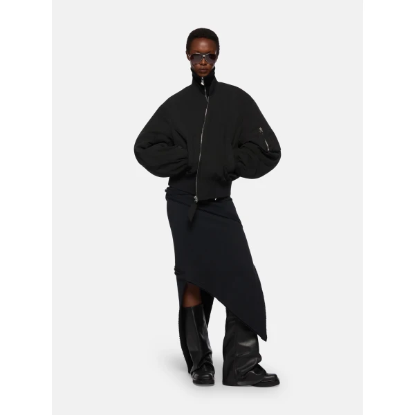 The Attico “Anja” Black Bomber Jacket, view 2