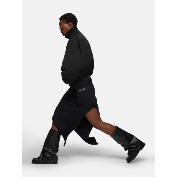 The Attico “Anja” Black Bomber Jacket, view 4