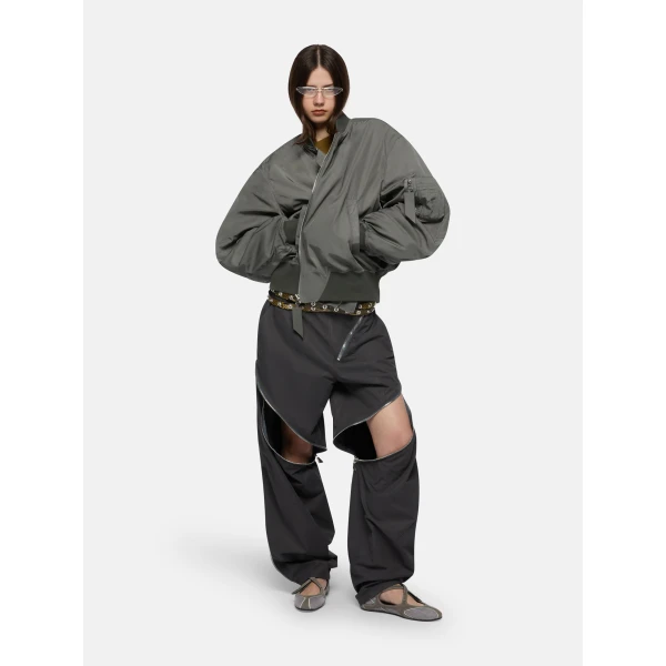 The Attico ‘Anja” Grey Bomber Jacket, view 2