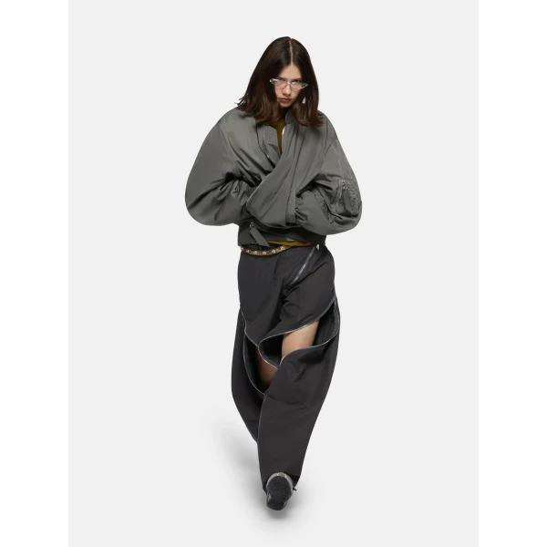 The Attico ‘Anja” Grey Bomber Jacket, view 4