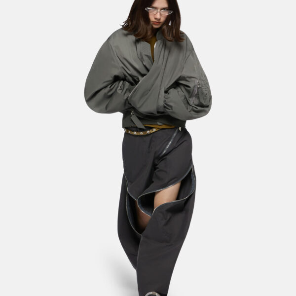 The Attico 'Anja'' Grey Bomber - The Attico Jackets - Designed by Gilda Ambrosio & Giorgia Tordini - Shop at Coveti