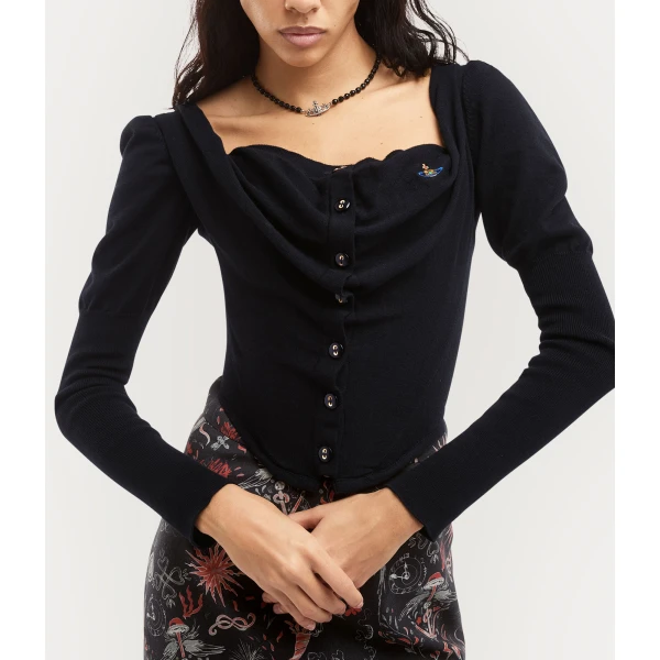 Vivienne Westwood Bea Corset Cardigan - Vivienne Westwood Knitwear - Punk Luxury - Shop at Coveti