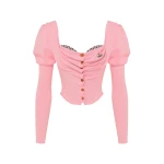 Vivienne Westwood Bea Corset Cardigan - Vivienne Westwood Knitwear - Punk Luxury - Shop at Coveti