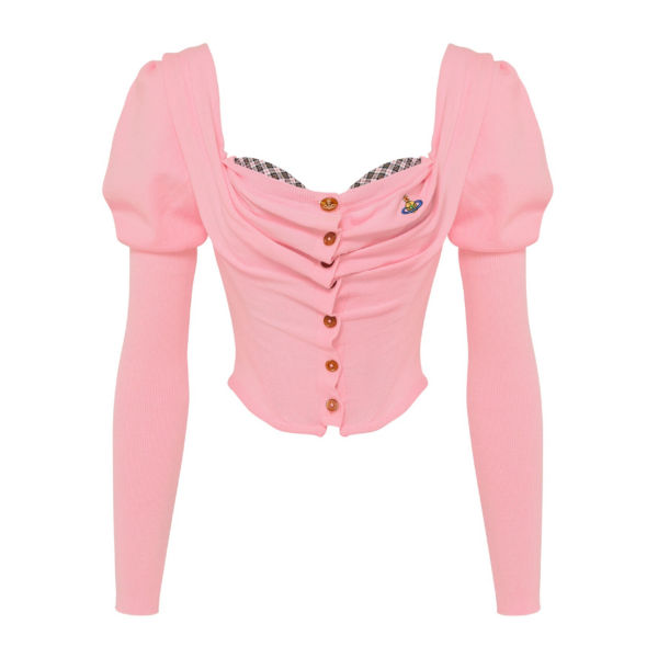 Vivienne Westwood Bea Corset Cardigan - Vivienne Westwood Knitwear - Punk Luxury - Shop at Coveti
