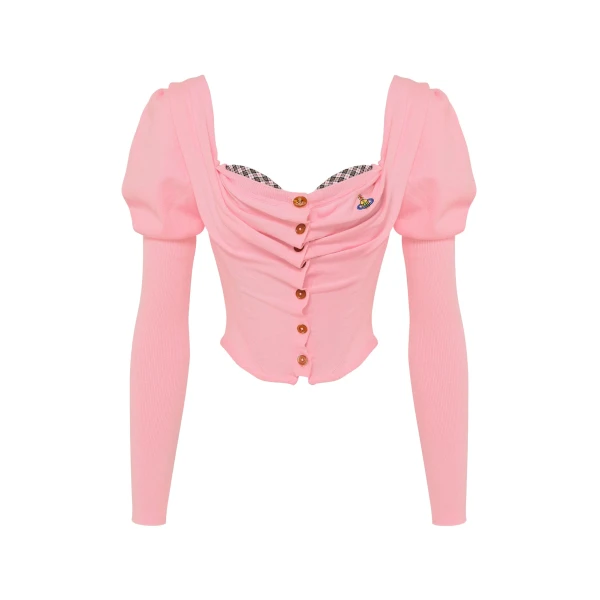 Vivienne Westwood Bea Corset Cardigan - Vivienne Westwood Knitwear - Punk Luxury - Shop at Coveti