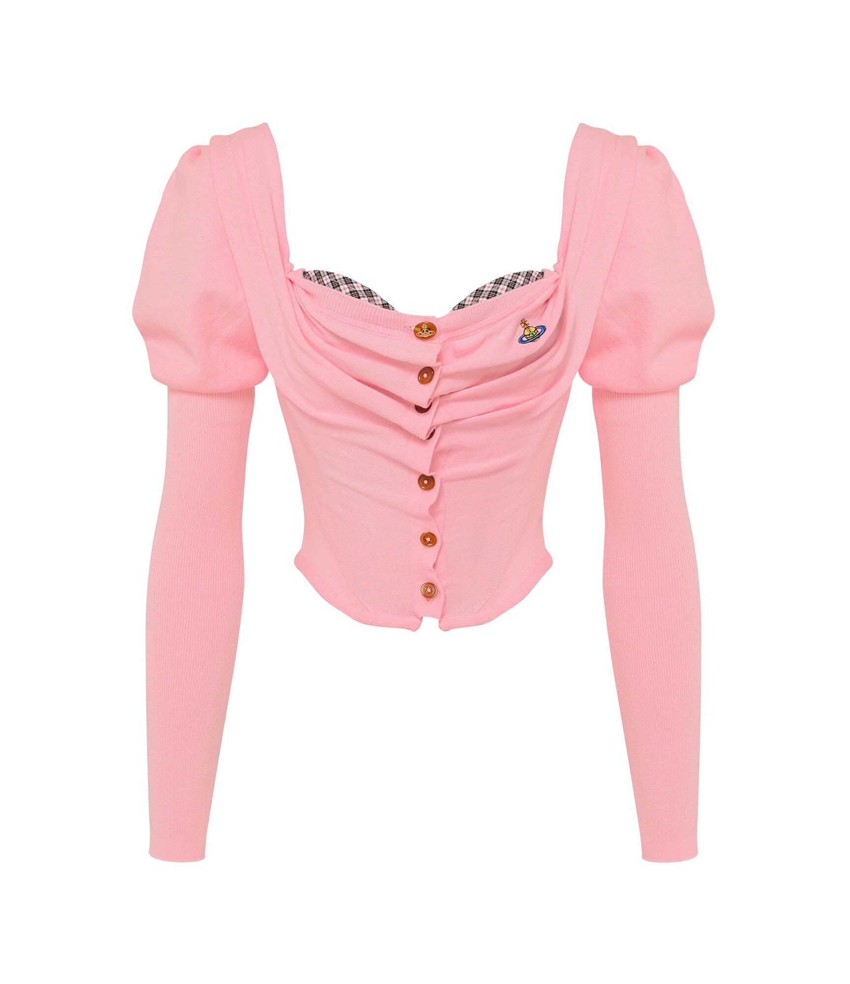 Vivienne Westwood Bea Corset Cardigan - Vivienne Westwood Knitwear - Punk Luxury - Shop at Coveti