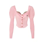 Vivienne Westwood Bea Corset Cardigan - Vivienne Westwood Knitwear - Punk Luxury - Shop at Coveti