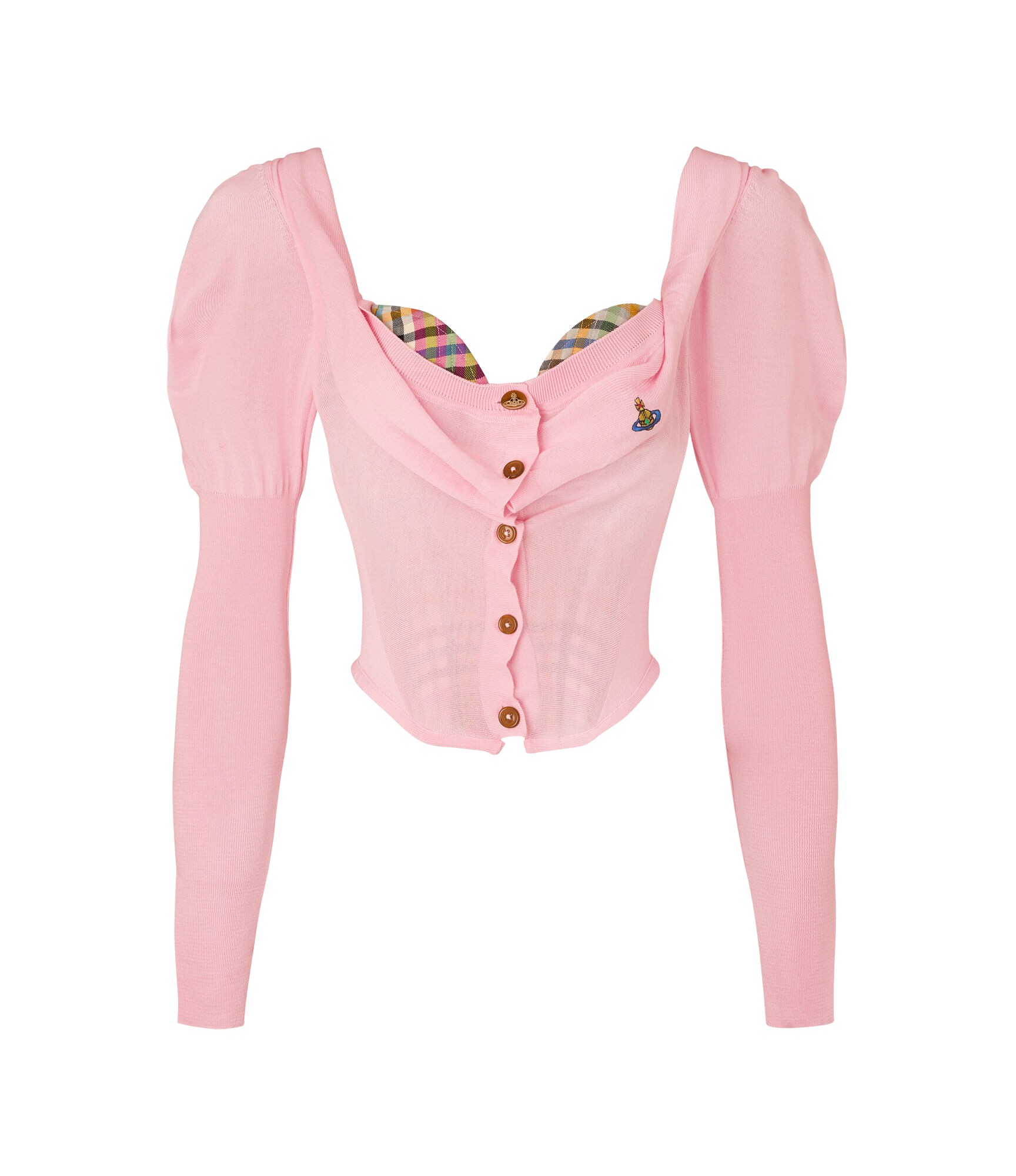 Vivienne Westwood Bea Corset Cardigan - Vivienne Westwood Knitwear - Punk Luxury - Shop at Coveti