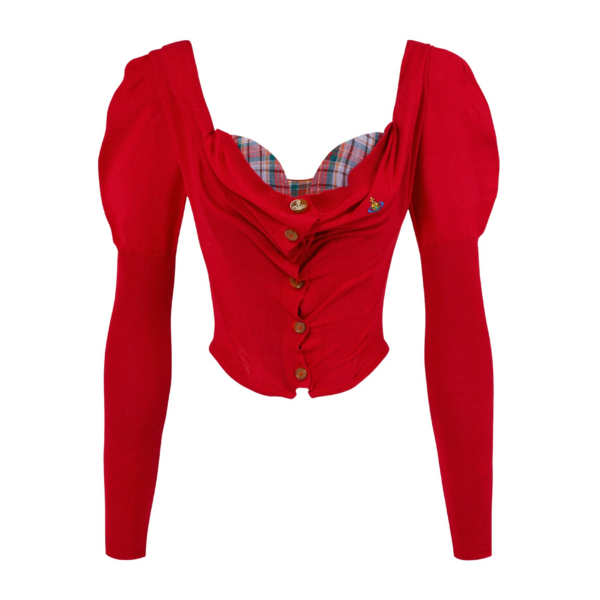 Vivienne Westwood Bea Corset Cardigan - Vivienne Westwood Knitwear - Punk Luxury - Shop at Coveti
