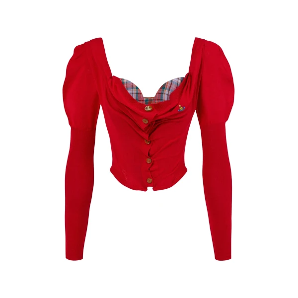 Vivienne Westwood Bea Corset Cardigan - Vivienne Westwood Knitwear - Punk Luxury - Shop at Coveti