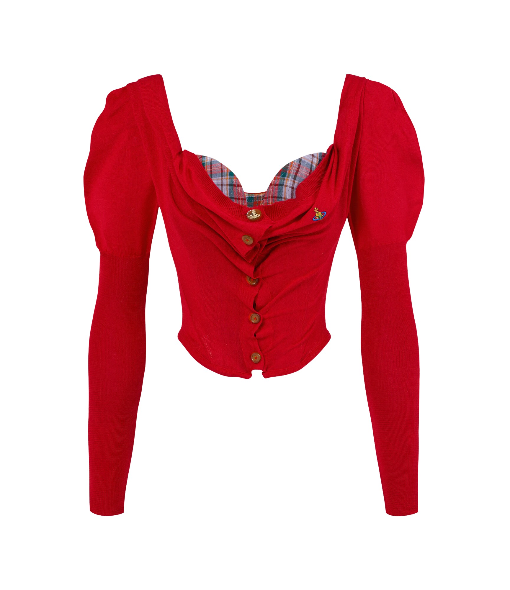 Vivienne Westwood Bea Corset Cardigan - Vivienne Westwood Knitwear - Punk Luxury - Shop at Coveti