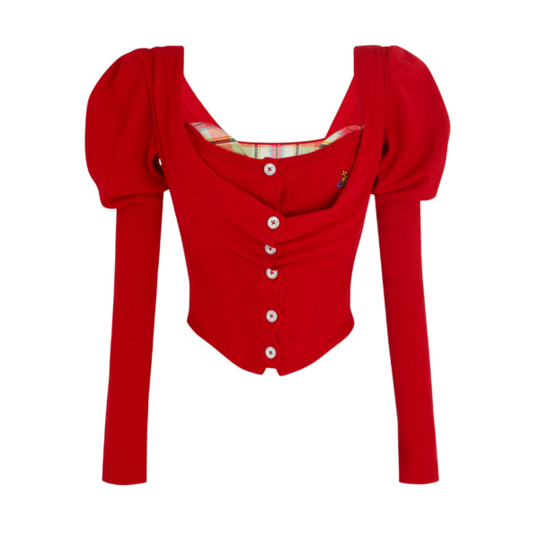 Vivienne Westwood Bea Corset Cardigan - Vivienne Westwood Knitwear - Punk Luxury - Shop at Coveti