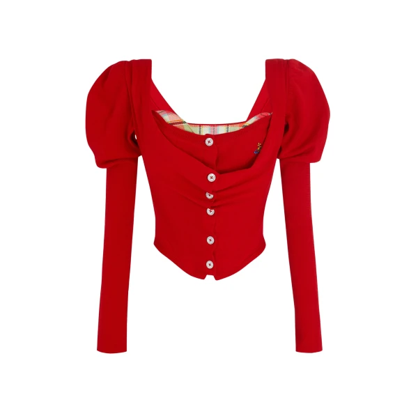 Vivienne Westwood Bea Corset Cardigan - Vivienne Westwood Knitwear - Punk Luxury - Shop at Coveti