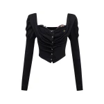Vivienne Westwood Bea Corset Cardigan - Vivienne Westwood Knitwear - Punk Luxury - Shop at Coveti