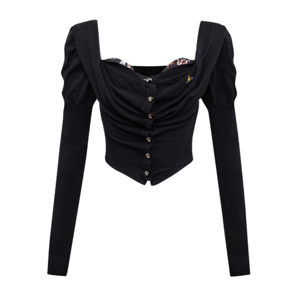 Vivienne Westwood Bea Corset Cardigan - Vivienne Westwood Knitwear - Punk Luxury - Shop at Coveti