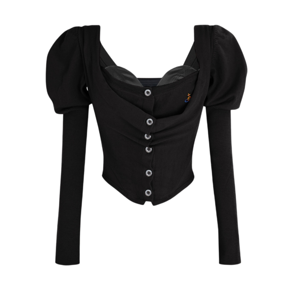 Vivienne Westwood Bea Corset Cardigan - Vivienne Westwood Knitwear - Punk Luxury - Shop at Coveti