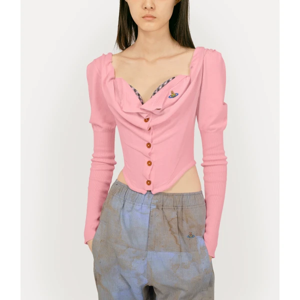 Vivienne Westwood Bea Corset Cardigan - Vivienne Westwood Knitwear - Punk Luxury - Shop at Coveti