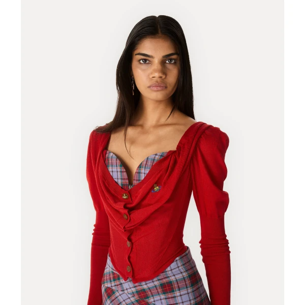 Vivienne Westwood Bea Corset Cardigan - Vivienne Westwood Knitwear - Punk Luxury - Shop at Coveti