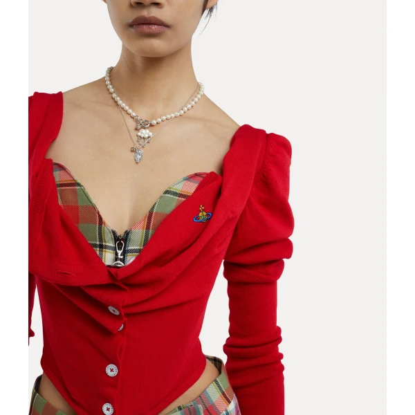 Vivienne Westwood Bea Corset Cardigan - Vivienne Westwood Knitwear - Punk Luxury - Shop at Coveti