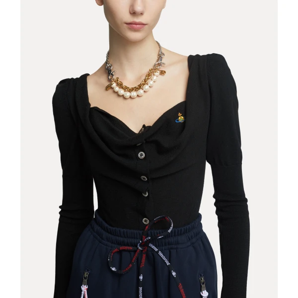 Vivienne Westwood Bea Corset Cardigan - Vivienne Westwood Knitwear - Punk Luxury - Shop at Coveti