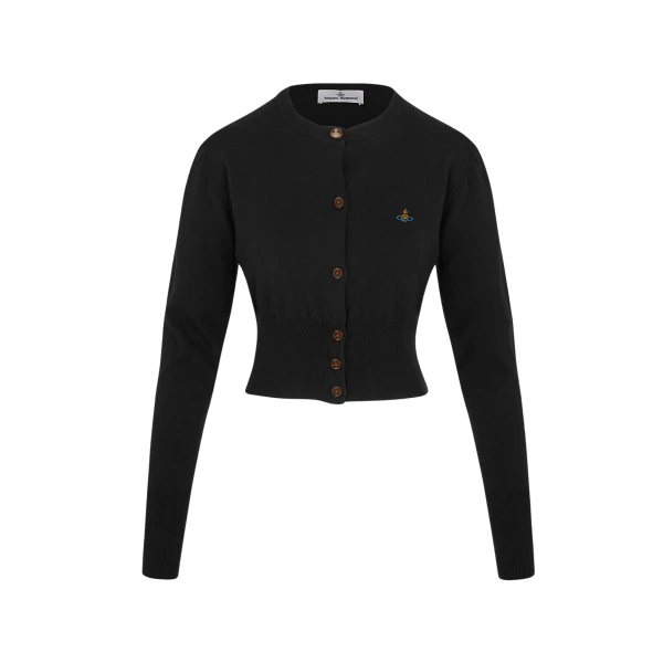 Vivienne Westwood Bea Cropped Cardigan - Vivienne Westwood Knitwear - Punk Luxury - Shop at Coveti