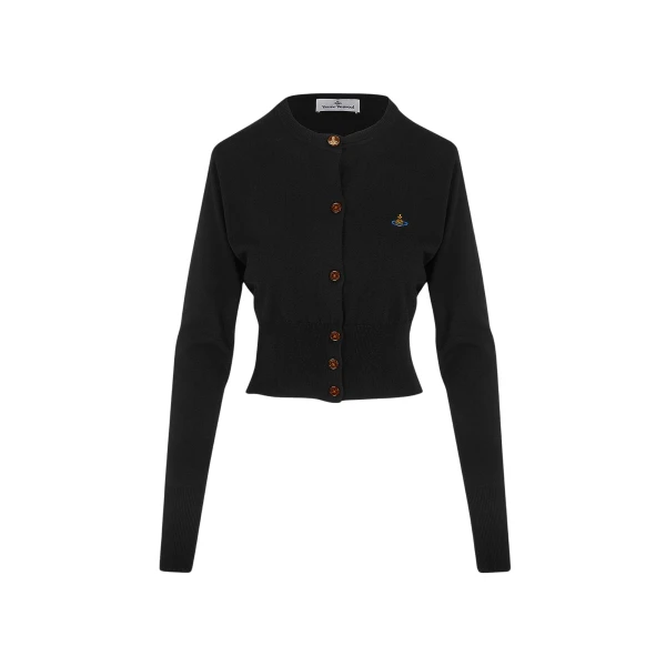 Vivienne Westwood Bea Cropped Cardigan - Vivienne Westwood Knitwear - Punk Luxury - Shop at Coveti