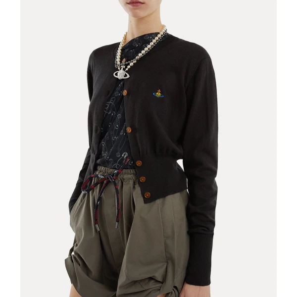 Vivienne Westwood Bea Cropped Cardigan - Vivienne Westwood Knitwear - Punk Luxury - Shop at Coveti
