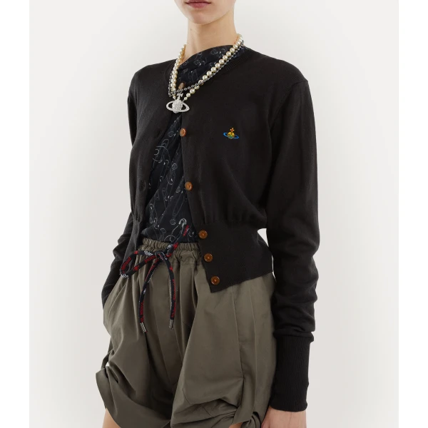 Vivienne Westwood Bea Cropped Cardigan - Vivienne Westwood Knitwear - Punk Luxury - Shop at Coveti