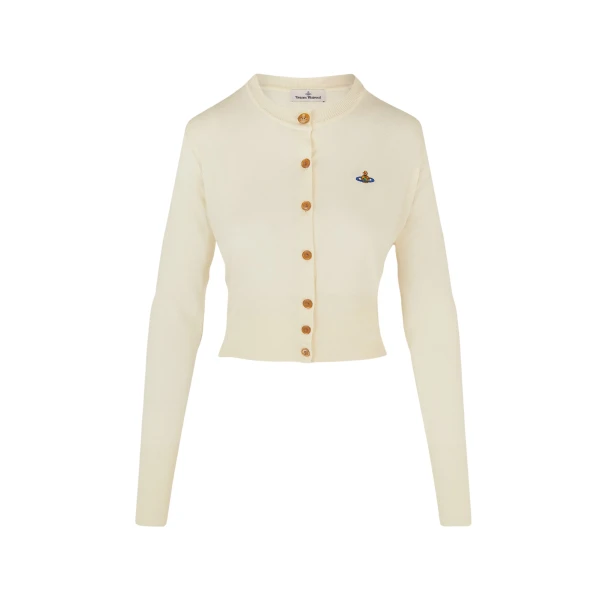 Vivienne Westwood Bea Cropped Cardigan - Vivienne Westwood Knitwear - Punk Luxury - Shop at Coveti