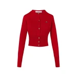 Vivienne Westwood Bea Cropped Cardigan - Vivienne Westwood Knitwear - Punk Luxury - Shop at Coveti