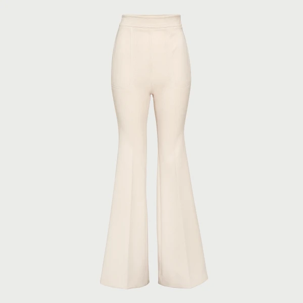 Giambattista Valli Beige Jersey Flare Pants - Giambattista Valli Pants - Romantic Couture - Shop at Coveti