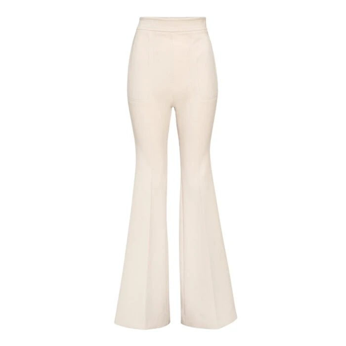 Beige-Jersey-Flare-Pants-Giambattista-Valli-Pants-659964_nobg Giambattista Valli Beige Jersey Flare Pants - Giambattista Valli Pants - Romantic Couture - Shop at Coveti